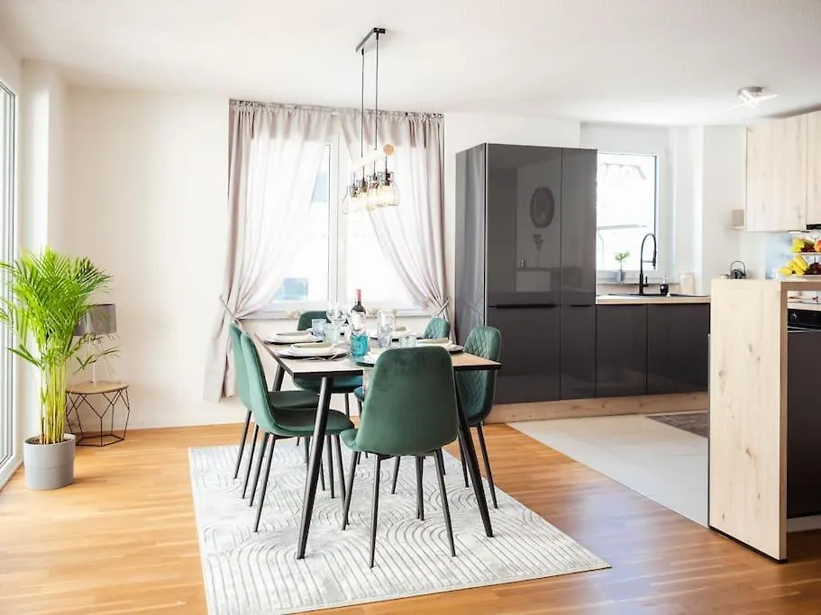 アパート 4-Zimmer-Apartment - Messe - Airport - Tiefgarage - 3-Schlafzimmer - Kueche ラインフェルデン＝エヒターディンゲン
